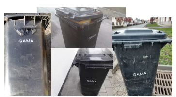 Poškození nádoby během výsypu